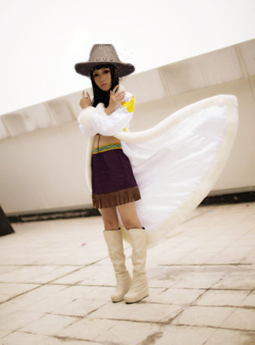 Anime Cosplay Nico Robin - Нико Робин Косплей Костюм со шляпой