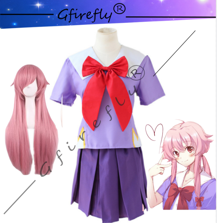 Anime Cosplay Manga - Дневник будущего, персонаж аниме, фиолетовая школьная