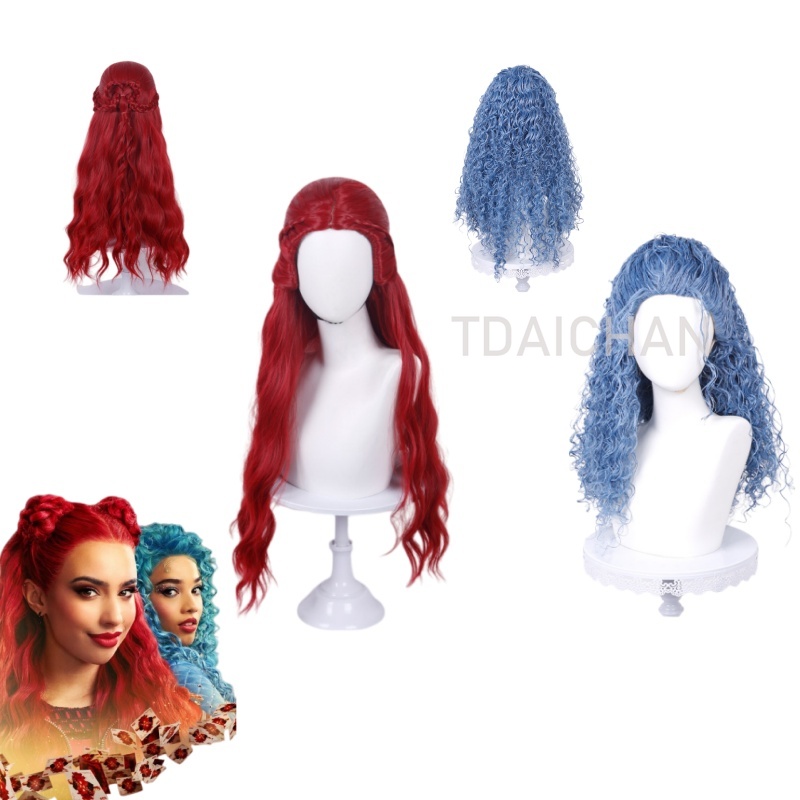 Красный парик для косплея в ст – обзор и цена Anime Cosplay Blue Hair