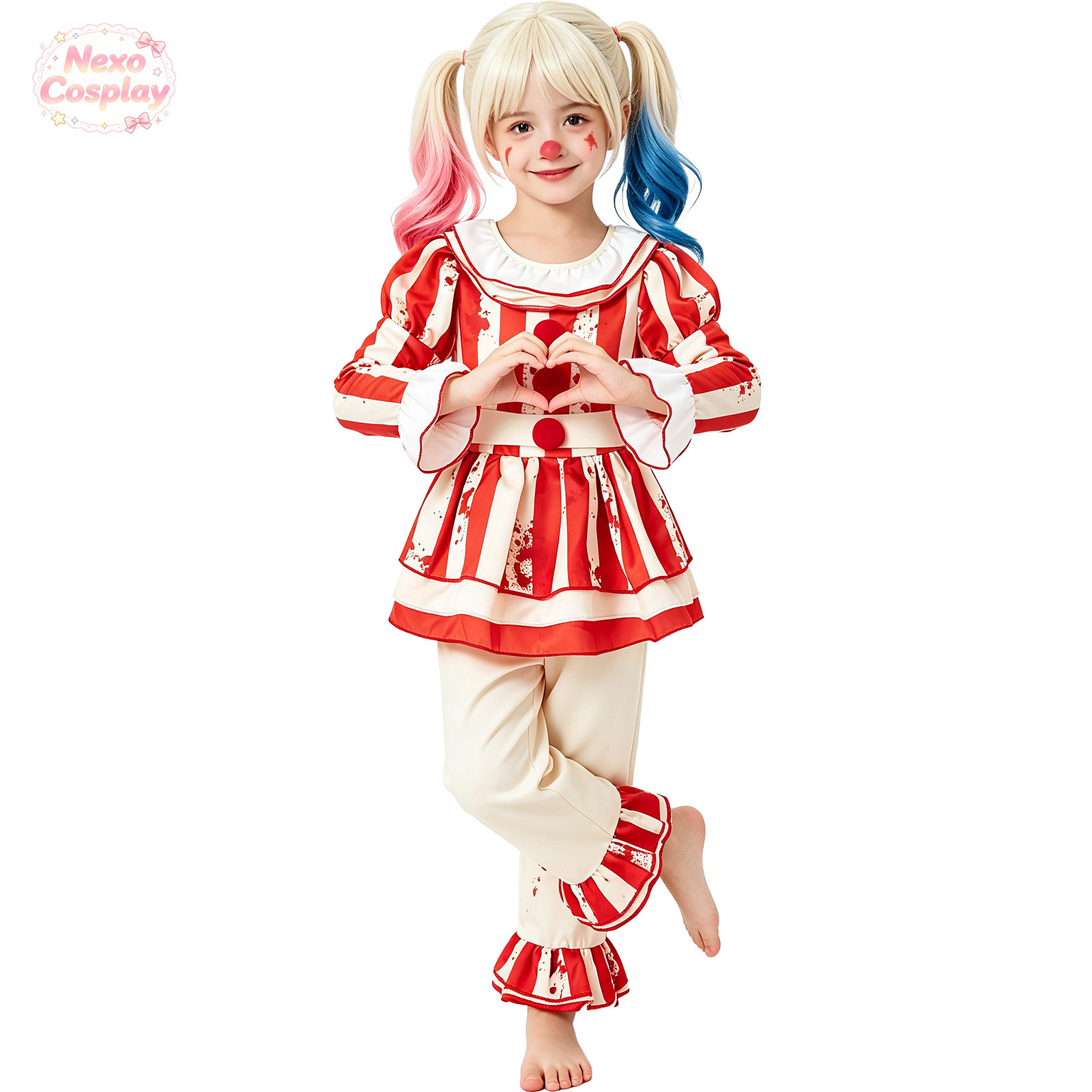 Детский красно-белый полосатый – обзор и цена Anime Cosplay Kid