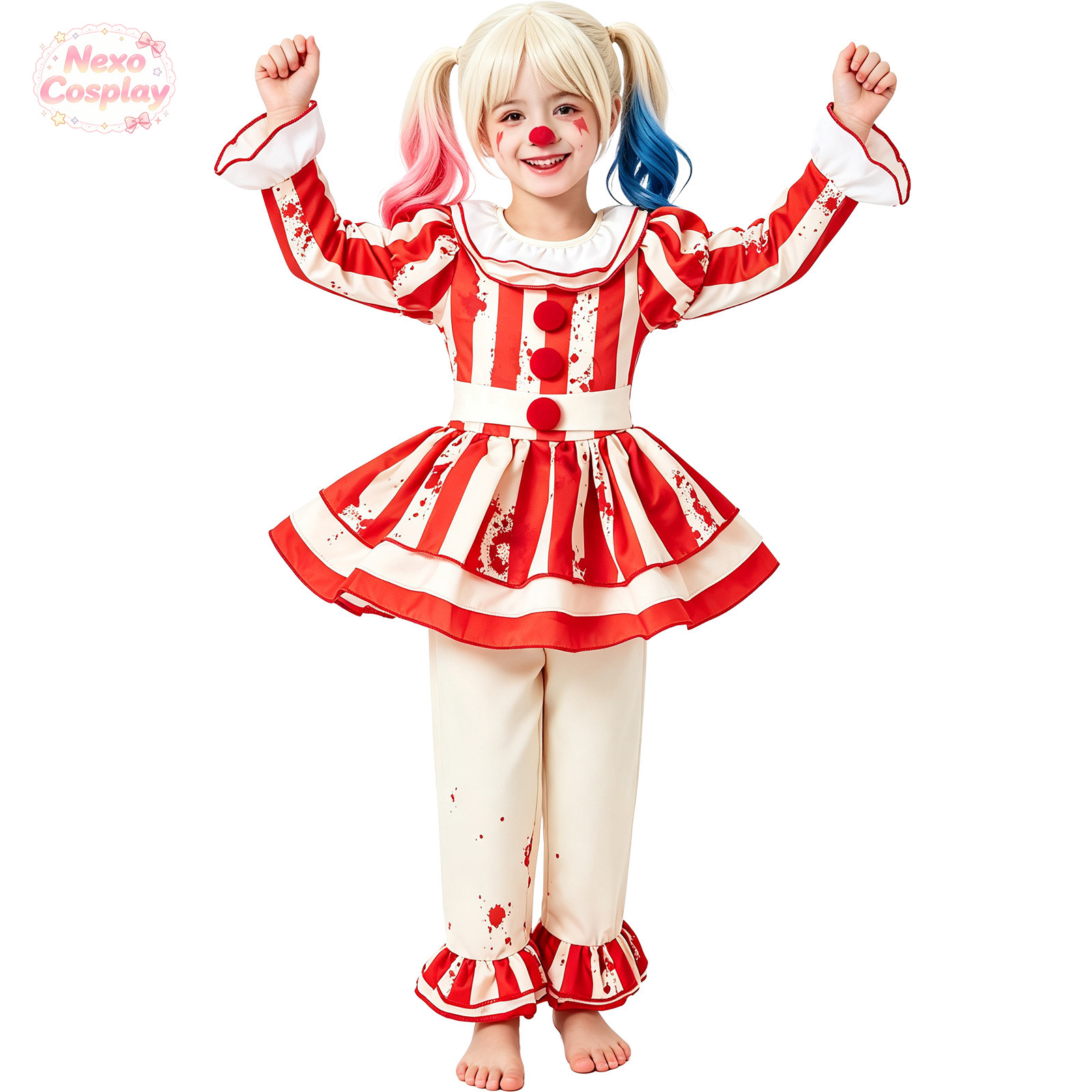 Детский красно-белый полосатый – обзор и цена Anime Cosplay Kid
