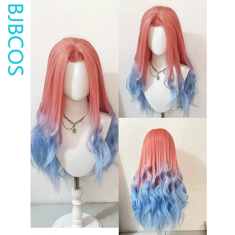 Уложенный парик ‌ Парик для ко – обзор и цена Anime Cosplay Blue Hair